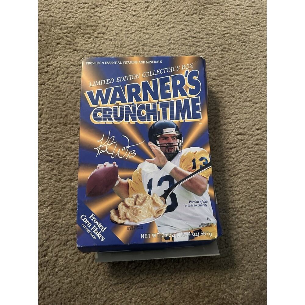 Kurt Warner Warner's Crunch Time Opened Cereal‎ Box,  St. Louis Rams
